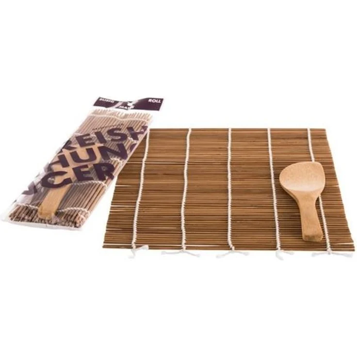 Reishunger Sushi-Roller »Reishunger Sushi Rollmatte aus Bambus mit Löffel (24x24cm) - Für die Zubereitung von Maki-Sushi - erhältlich als 1er, 4er und 10er Pack«, (Set mit Sushi Rollmatte und Löffel 1-tlg)