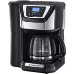 Russell Hobbs Kaffeemaschine mit integriertem Mahlwerk Victory (1,5l Glaskanne, 12 Tassen, digitaler programmierbarer Timer, Mahlgradeinstellung, Kaffeeautomat für Kaffeebohnen, Filterkaffeemaschine 22000-56