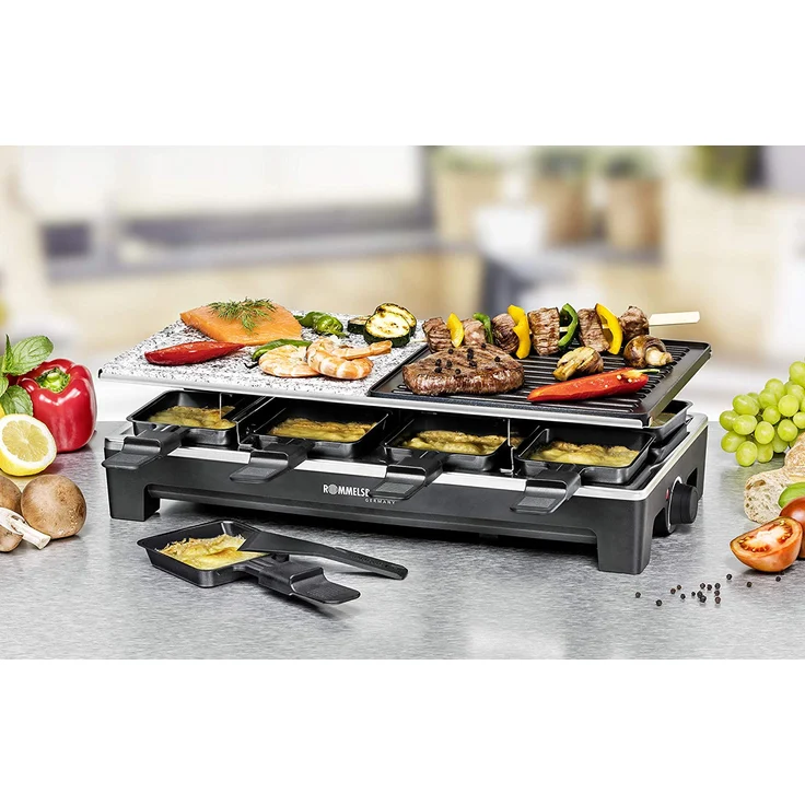 Rommelsbacher RCS 1350 Raclette Grill, Kunststoff, schwarz-Edelstahl – Bild 4
