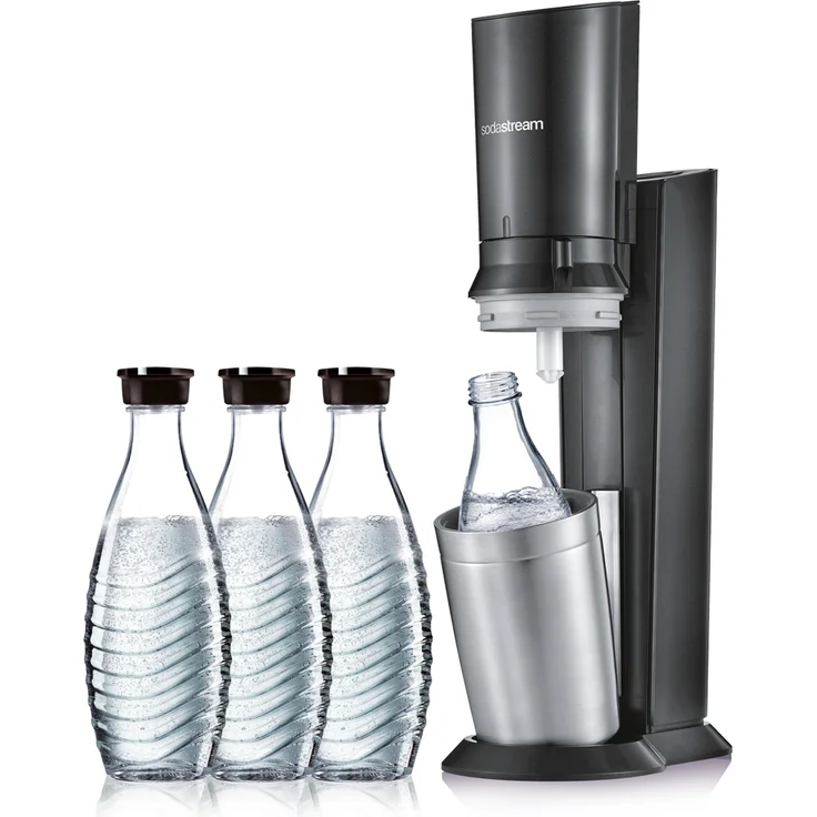 SodaStream Crystal 2.0 titan Wassersprudler inkl. 3 Glaskaraffen (Füllmenge: 0,6 Liter) - Preisvergleich – Bild 3