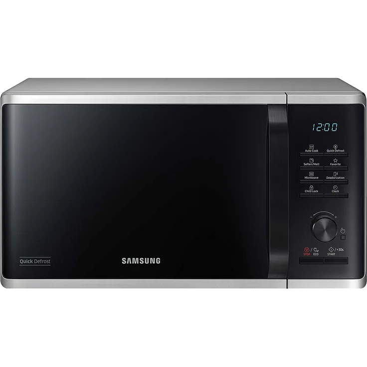 Samsung MS23K3515AS-EG Mikrowelle, Standgerät, 23 Liter Garraum, 800 Watt, QuickDefrost Auftauprogramme, silber