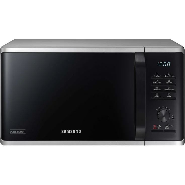 Samsung MS23K3515AS-EG Mikrowelle, Standgerät, 23 Liter Garraum, 800 Watt, QuickDefrost Auftauprogramme, silber – Bild 1