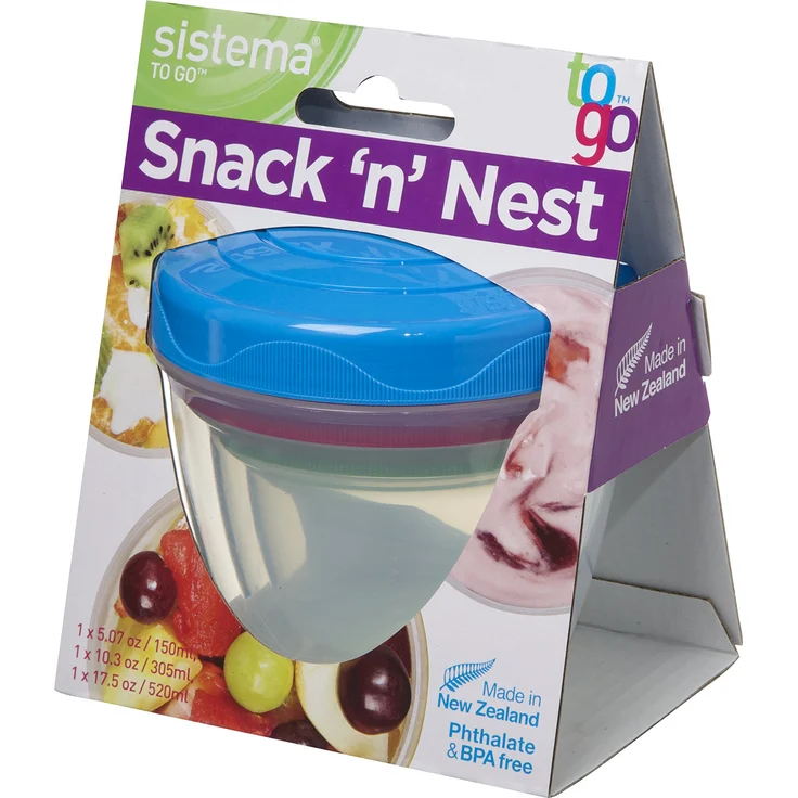 Sistema Aufbewahrungsdosen Snack'n'Nest 3er-Set, Kunststoff, Mehrfarbig, 150 ml, 305 ml, 520 ml – Bild 1