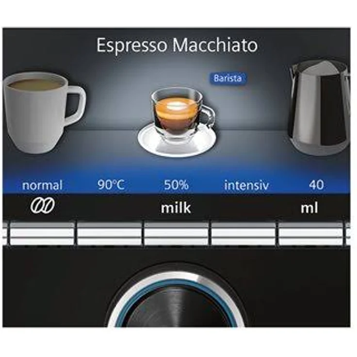 Siemens EQ.9 plus connect s500 Kaffeevollautomat TI9558X1DE, automatische Reinigung, Personalisierung, extra leise, 1.500 Watt, Edelstahl, mit Milchsystem und integriertem Mahlwerk – Bild 5