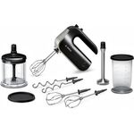 Bosch MFQ4885DE Premium Handrührer-Set (575 W, spülmaschinengeeignet, 2 Paar Rührbesen, XL-Universalzerkleinerer, Mixfuß) schwarz-chrome