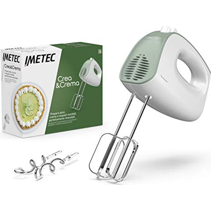 Imetec Crea & Crema Handrührer 500W, 5 Geschwindigkeiten, Edelstahl, weiß – Bild 1
