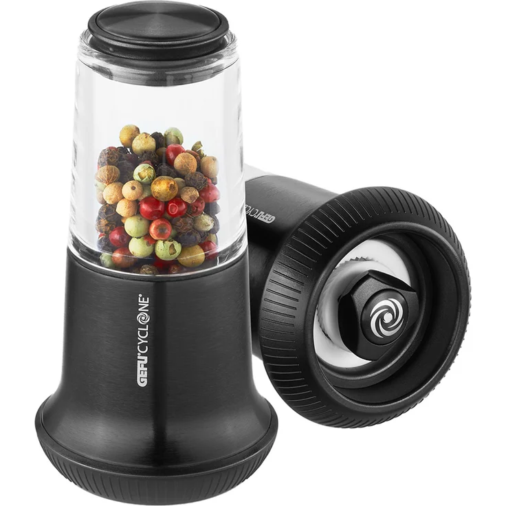 GEFU Salz- Pfeffermühle X-PLOSION S 10,7cm - CYCLONE Mahlwerk - Profi Mühle mit Aromatresor, schwarz – Bild 1