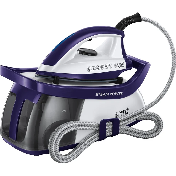 Russell Hobbs 24440-56 Steam Power Dampfbügelstation (2600 W, 4,5 Bar Dampfdruck, herausnehmbarer 1,3 l Wassertank) violett-weiß – Bild 1