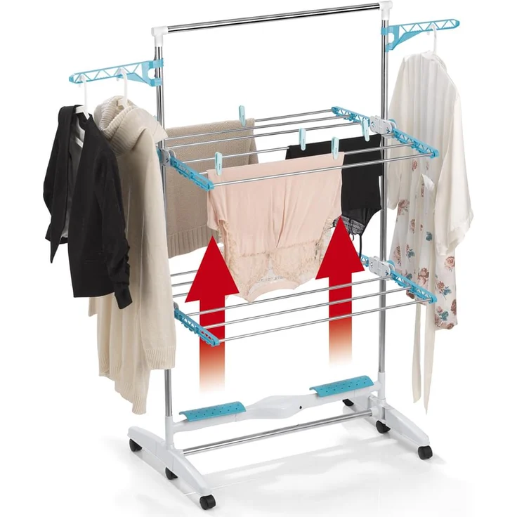 EASYmaxx Wäscheständer elektrisch weiß/türkis – Bild 8