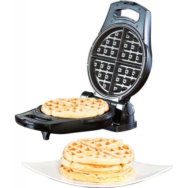 Rosenstein & Söhne NX7714-944 Waffeleisen, 875W, schwarz, silber