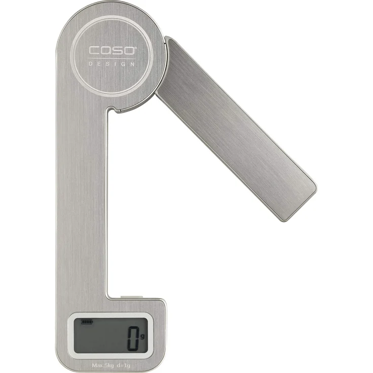 Caso 3266 Kitchen Ecostyle - Design Küchenwaage, digitale Küchenwaage mit kinetischer Energie, keine Batterien notwendig, bis 5kg in 1 g-Schritten, besonders flach, Edelstahl – Bild 1