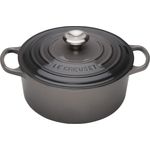 Le Creuset Signature Gusseisen-Bräter mit Deckel, Ø 28 cm, Rund, Für alle Herdarten und Induktion geeignet, Volumen: 6,7 l, Flint