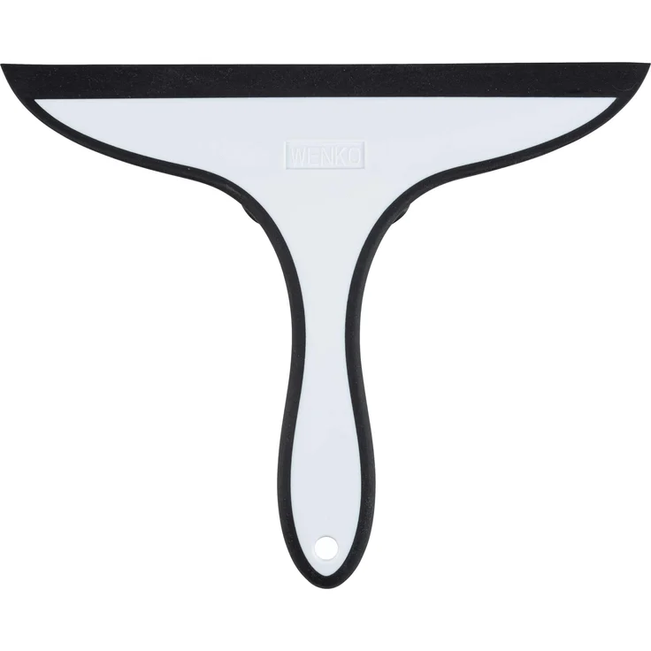 Wenko Badezimmerwischer Ibos Duschabzieher mit integrierten Saugnäpfen, Kunststoff PVC-PU und sonstige, Schwarz, 25 x 20 x 2.5 cm – Bild 1