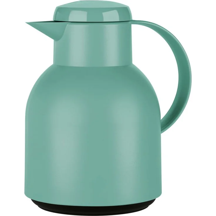 Emsa F4010200 Samba Isolierkanne (1 Liter, Quick Press Verschluss, 12h heiß, 24h kalt) puder-grün – Bild 1