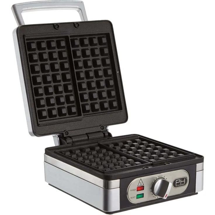 Domo Design Waffeleisen für frische belgische Waffeln-brüsseler Waffeln, einstellbare Bräunungsstufen praktische Backampel, 1400 Watt