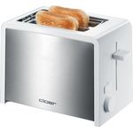 Cloer 3211 Toaster - 825 W - für 2 Toastscheiben - integrierter Brötchenaufsatz - Nachhebevorrichtung - Krümelschublade - wärmeisoliert - Edelstahl