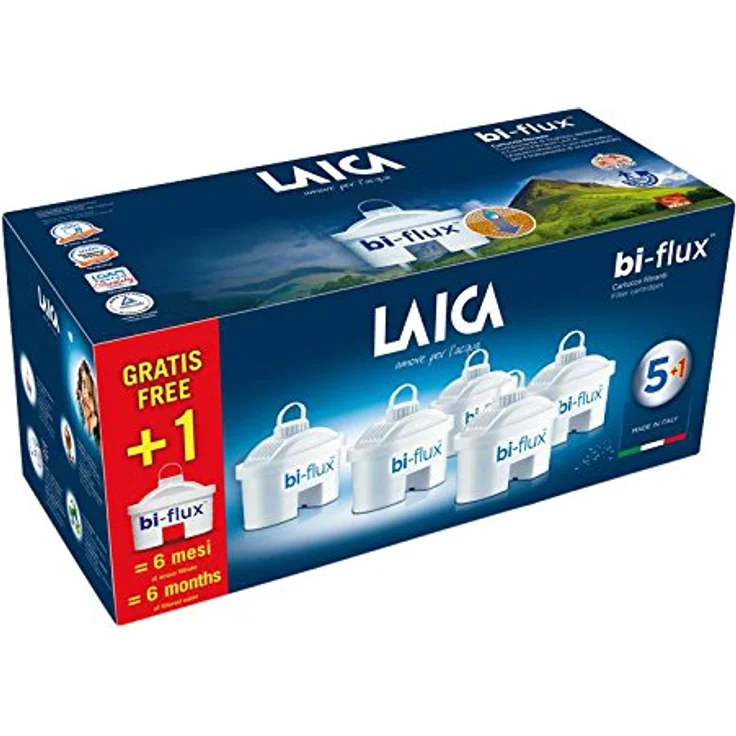 LAICA Filterkartuschen bi-flux 5 + 1 Pack, Kartuschen für alle Laica Wasserfilter – Bild 1