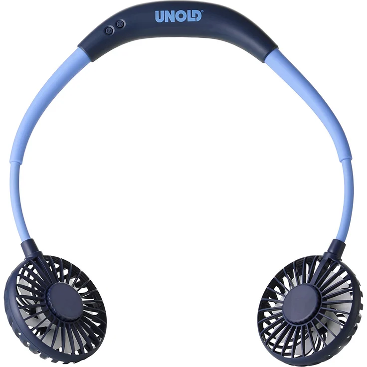 Unold 86698 NACKENVENTILATOR Breezy Blue mit bequemen Nackenbügel, 3-stufige Geschwindigkeitsregelung, LED-Kontrollleuchte und zuschaltbarer LED-Beleuchtung – Bild 1