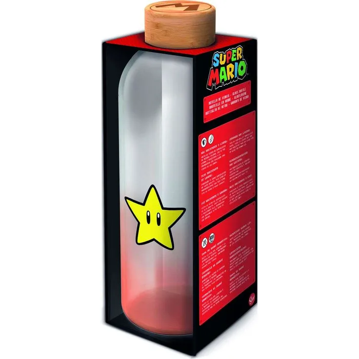STOR Glasflasche, groß, 1030 ml Super Mario, mehrfarbig, Standard
