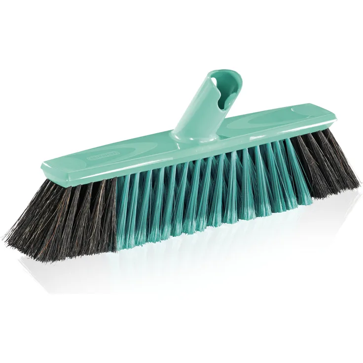 Leifheit Allround Besen Xtra Clean 40 cm mit X-Borsten, Kehrbesen mit Borsten aus Kunststofffaser, Besen mit schräger Stielanbindung, Besenkopf ohne Stiel, Kehrer mit Click-System