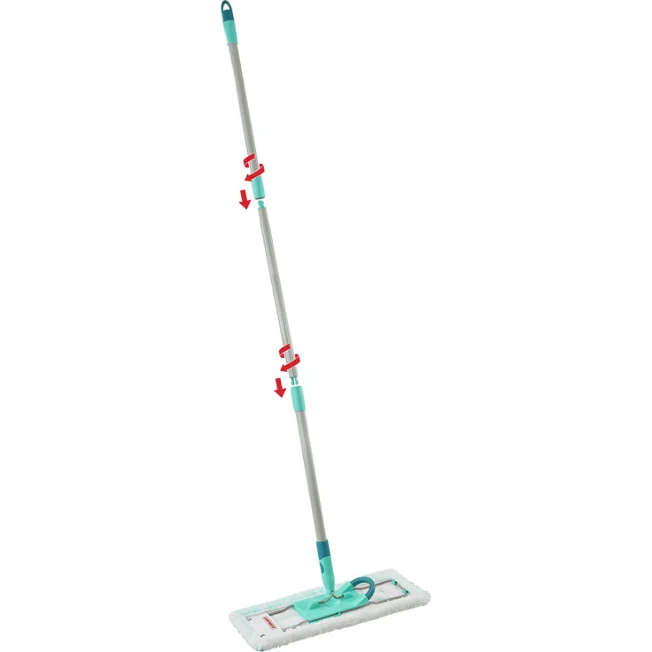 Leifheit Bodenwischer Profi XL micro Duo, Stahlstiel 146cm, Wischmopp mit Fußklick, Mikrofaser Bezug für Fliesen und Laminat, 360° Drehgelenk, Click-System – Bild 2