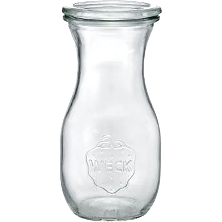 Weck Saftflasche 290 ml mit Deckel mit 60 mm Durchmesser, Karton mit 6 Stück, transparentes Glas