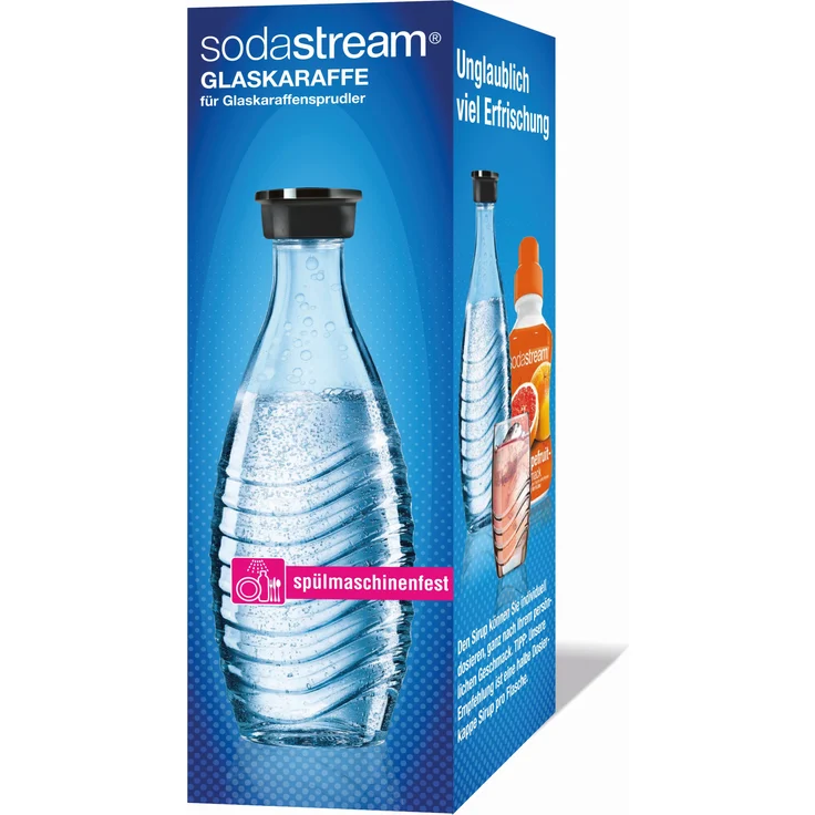 SodaStream 0,615L Glaskaraffe spülmaschinenfest mit fest schließendem Deckel für Wassersprudler wie Crystal oder Penguin! – Bild 2