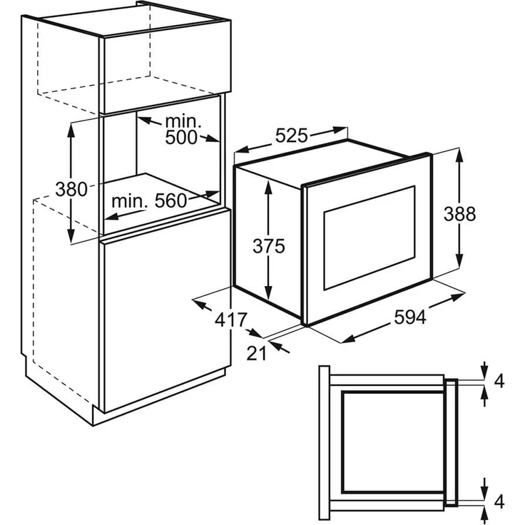 AEG MBE2657DEM 60cm Kombi-Mikrowelle mit Grill, Einbaugerät, Touch-Bedienung, Display mit Uhr – Bild 2