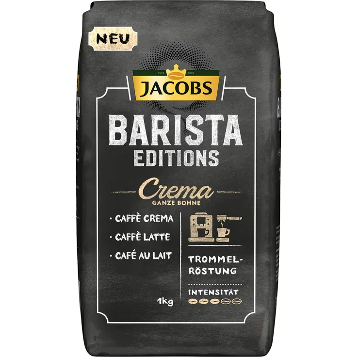 Jacobs Barista Editions Crema, Bohnenkaffee, ganze Bohnen, Röstkaffee, Kaffeebohnen, 1000 g