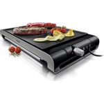 Philips HD4419-20 Tischgrill verschiedene Temperaturstufen, Antihaftbeschichtung, 2300 Watt schwarz-edelstahl
