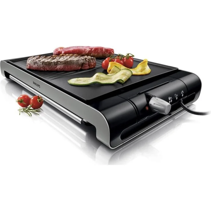 Philips HD4419-20 Tischgrill verschiedene Temperaturstufen, Antihaftbeschichtung, 2300 Watt schwarz-edelstahl – Bild 1