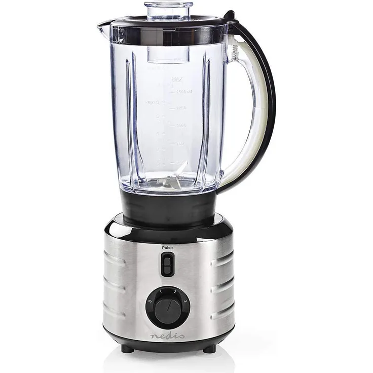 NEDIS Standmixer - 500 W - 1,5 l - Für die Zubereitung von Smoothies und Suppen - 3 Geschwindigkeitsstufen - Impuls-Modus - Anti-Rutsch-Füsse - Edelstahl
