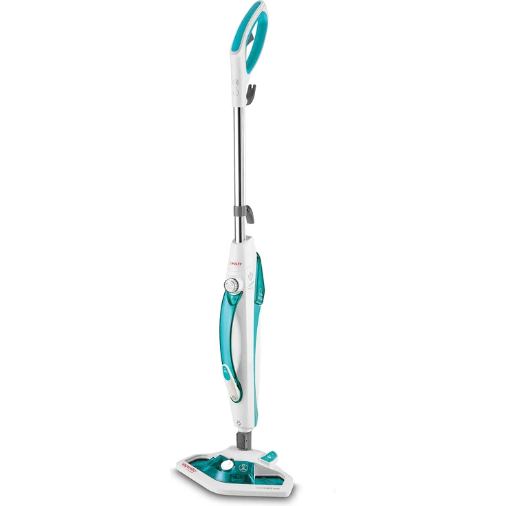 Polti Vaporetto PTEU0282 SV450_Double Dampfbesen mit integriertem Dampfreiniger,tötet und beseitigt 99,9% der Viren, Keime und Bakterien, Weiss-grün – Bild 1