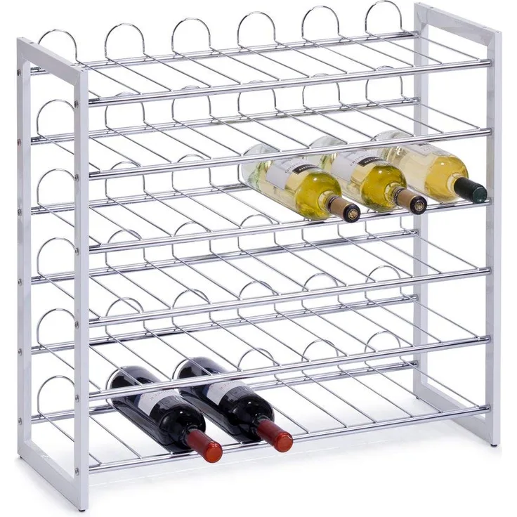 Zeller 27360 Weinregal, Metall verchromt, 68 x 26.5 x 63 cm, weiß