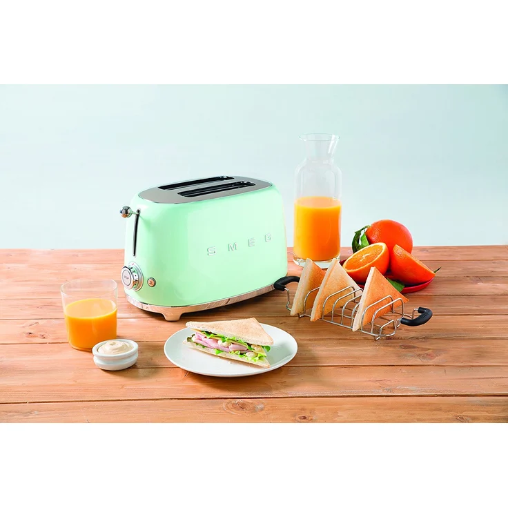 Smeg TSF01PGEU Doppelschlitztoaster, 950W, 6 Bräunungsstufen, pastellgrün – Bild 4