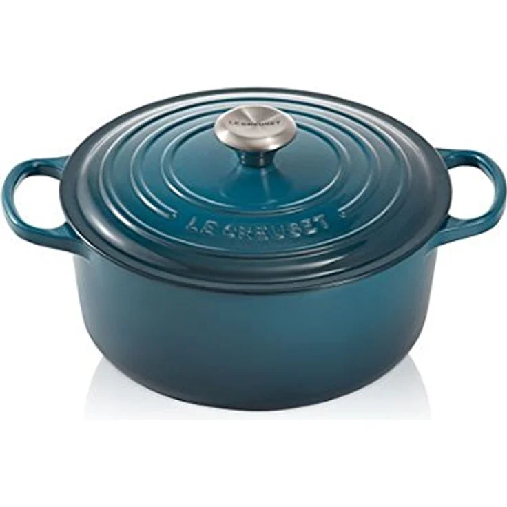 Le Creuset Signature Bräter, rund, 24 cm, deep teal – Bild 1