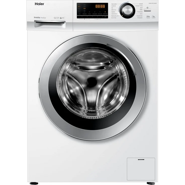 Haier HW90-BP14636N, Frontlader-Waschmaschine, A, Fassungsvermögen 9 kg, Standgerät, Breite 59,5 cm, Kindersicherung, Digital-Display – Bild 1