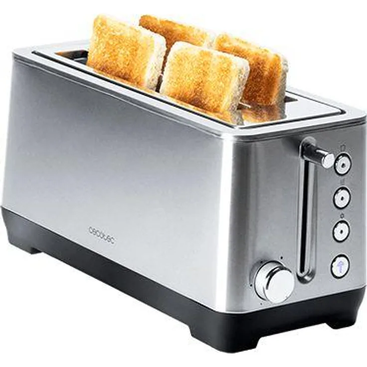 Toaster Cecotec BigToast Extra Double 1600 W, Aufwärmen, Auftauen, Bagel-Funktion, Abbruch, edelstahl
