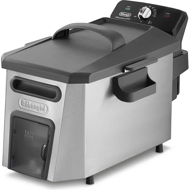 De'Longhi F44510CZ Fritteuse, mit Öl, 3,5 l Fassungsvermögen, 3200 Watt, schwarz silber – Bild 1