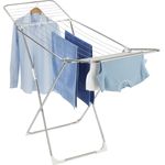 WENKO Wäschetrockner Puro - 18 m Trockenlänge, zusammenklappbar, Edelstahl rostfrei, 178 x 110 x 56 cm, Silber matt