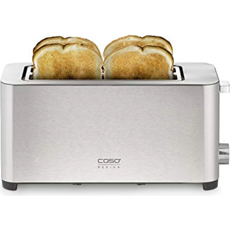 CASO Classico T 4 - Design Toaster für 4 Scheiben Toast, 1400W, 5 Bräunungsstufen, Edelstahl, Kunststoff, edelstahl, inkl. Brötchenaufsatz
