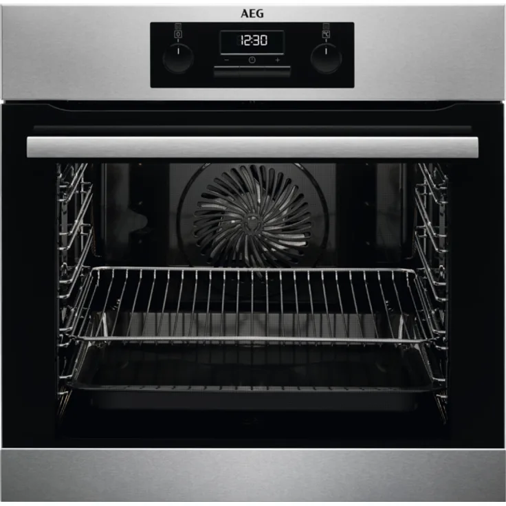 AEG BEB331010M Backofen, Einbaugerät, elektrisch, Volumen 71 l, Breite 56cm, groß (ab 65 l), SurroundCook,  Aqua-Reinigungsfunktion, Antifinger Beschichtung, edelstahl