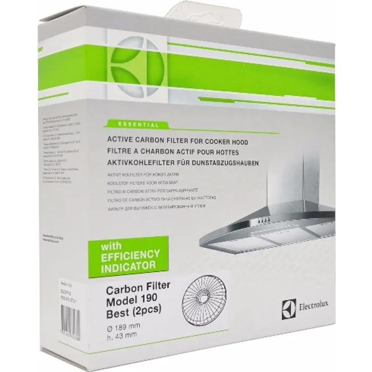 AEG Electrolux E3CFP19 Kohlefilter für Dunstabzugshauben, Modell Best 190, 2 Stück, 9029793701, 90