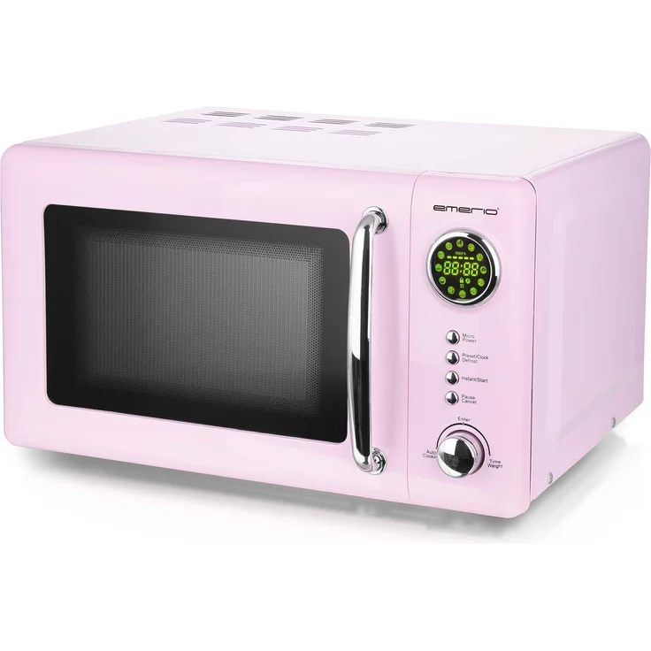 Emerio MW-112141,1 Retro Design, Mikrowelle, Standgerät, 20 Liter Garraum, 700 Watt, rosa – Bild 1