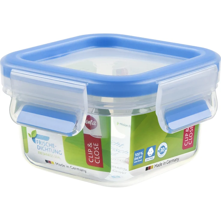 EMSA 508535 Clip und Close 2.0 Frischhaltedose quadratisch, 0,25L – Bild 1