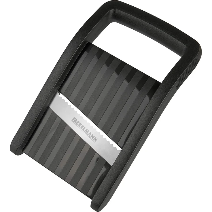 FACKELMANN Kompakt-Hobel, Gemüsehobel mit Edelstahlklinge, Reibe mit ergonomischem Griff (Farbe: Schwarz-Silber), Menge: 1 Stück