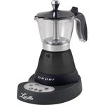 Beper Lucilla Kaffeemaschine aus Aluminium für 3 Tassen, programmierbar, Timer programmierbar bis 24 Stunden zuvor, heißer Kaffee für 30 Minuten - Schwarz