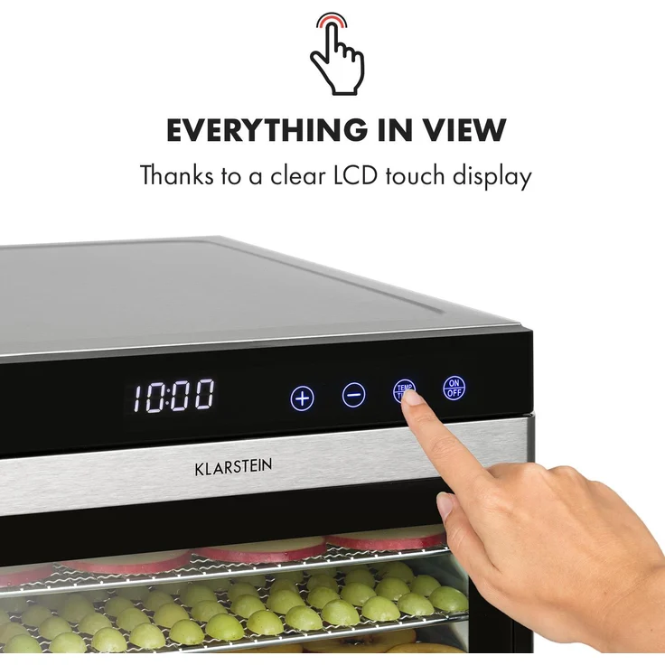 Flavour Dry Dörrautomat 35-75°C LCD-Touch-Display Timer schwarz – Bild 4