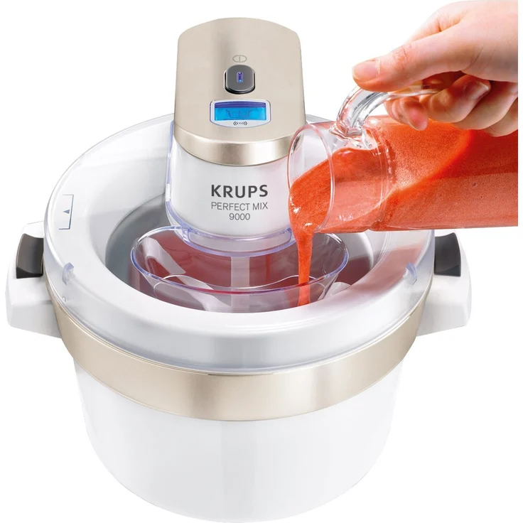 Krups GVS241 Eismaschine Venice Perfect Mix, 1L hausgemachtes Eis, Sorbet, Frozen Jogurth, Ohne Kompressor, Inklusive Rezeptheft und Silikonlöffel, Digitalanzeige und Signalton – Bild 5