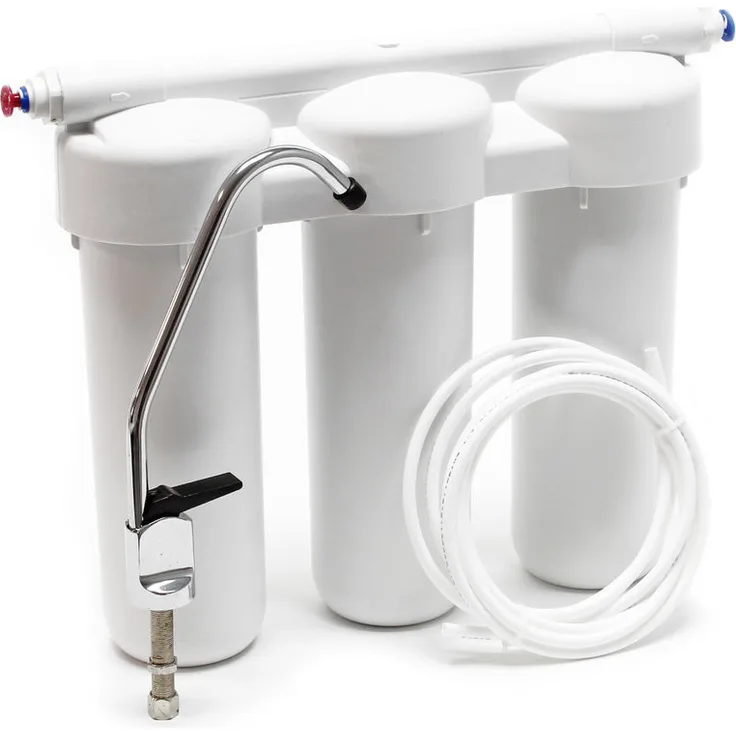 Naturewater NW-PRG03 3 Stufen Untertischfilter mit PP Kartusche und Aktivkohleblock Wandhalterung